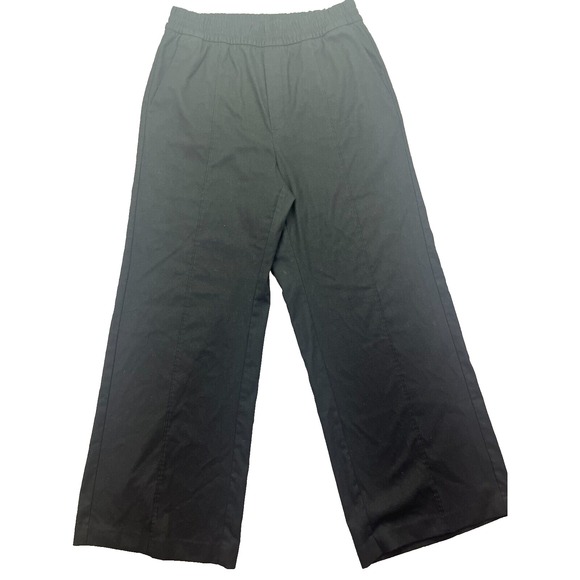 Gap Women's Sz L Fits 31" Black High Waisted Wide Leg Pull‎ On Pants Viscose - Picture 1 of 9